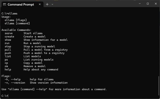 ollama Windowsin komentorivillä