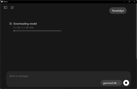 Ladataan gemma3-kielimallia ollamaan