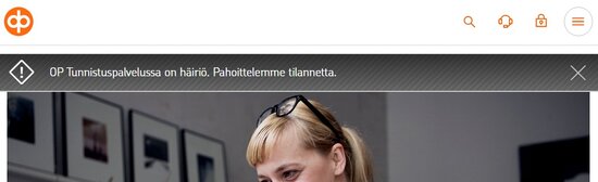 OP:n ilmoitus häiriöstä