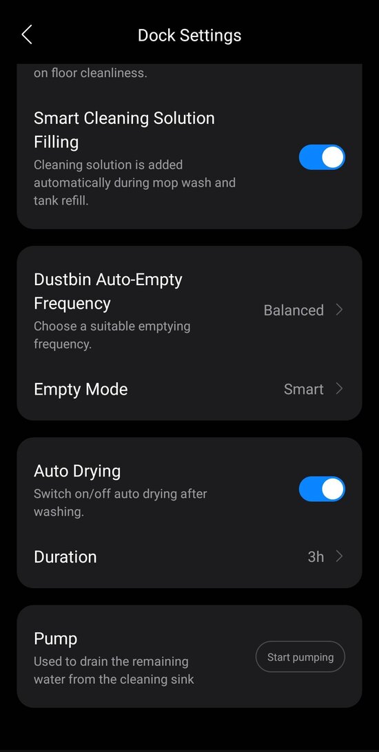 Dock settings 1/2