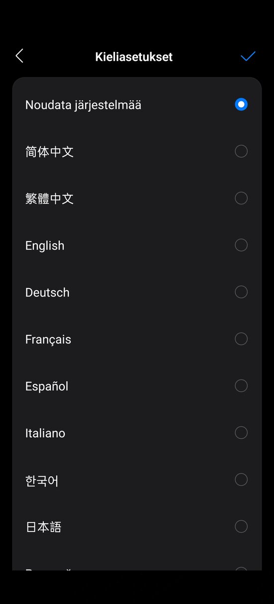 Roborockin sovelluksen kielivalinta