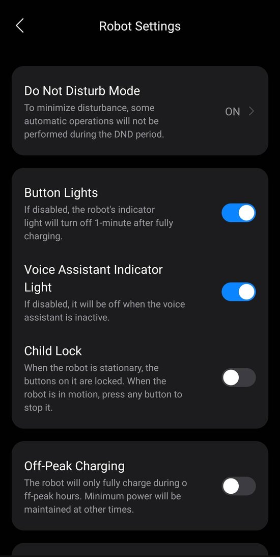 Robot settings 1/2