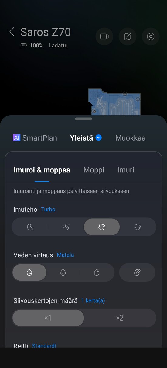 Roborockin sovellus suomeksi