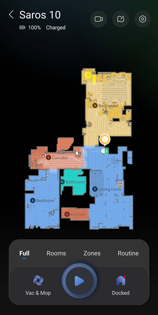 Home view of the Roborock app