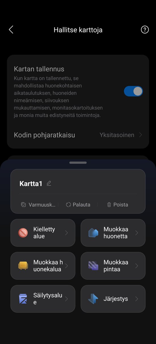 Toimintoja, joita kartoille voi tehdä