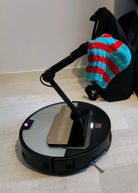 Robot holding a sock