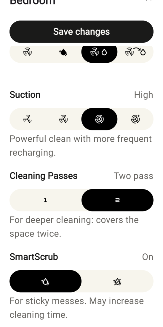 Cleaning preferences for one, specific room 2/2