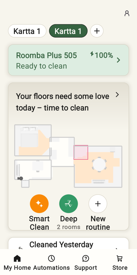Main view of the app