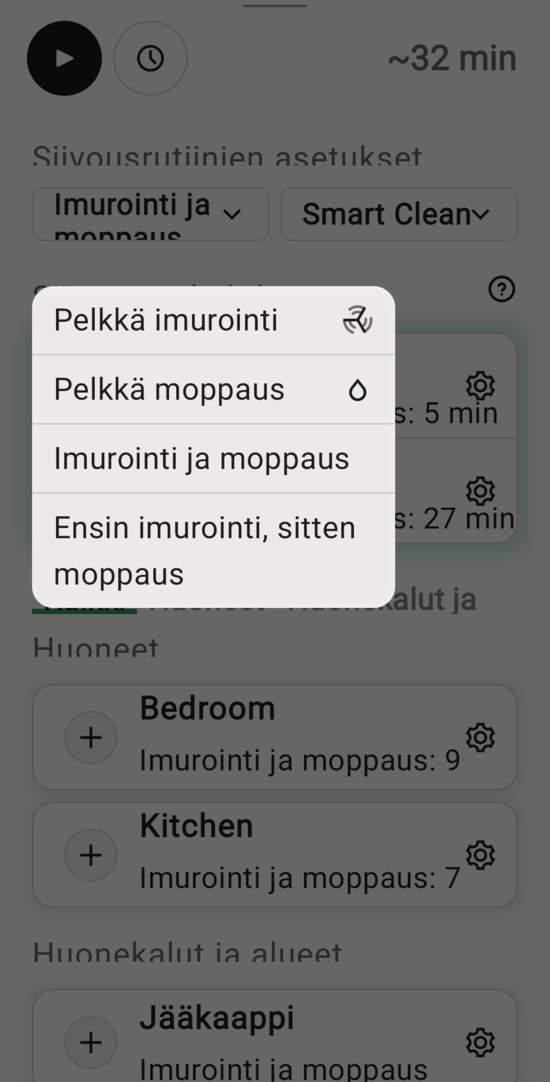Valitaan mopataanko vai imuroidaanko