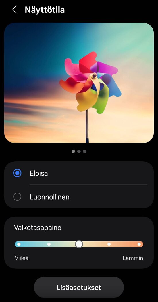 Näytön värien säätöä