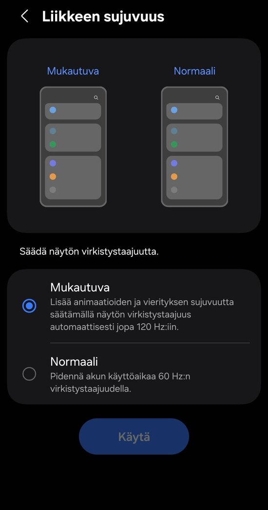 Virkistystaajuuden valinta