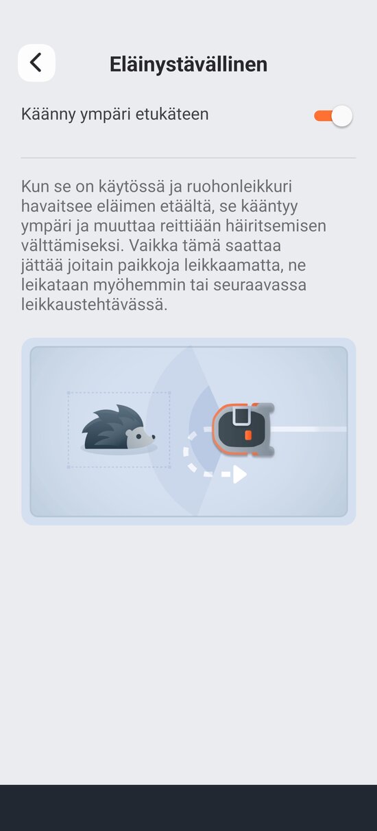 Eläinten väistelyn asetukset