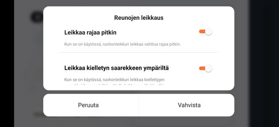 Karttaeditorin muokkausmahdollisusu reunojen leikkaukselle