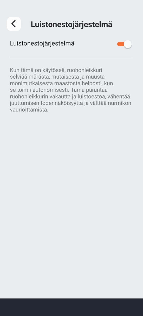 Luistoneston säätö