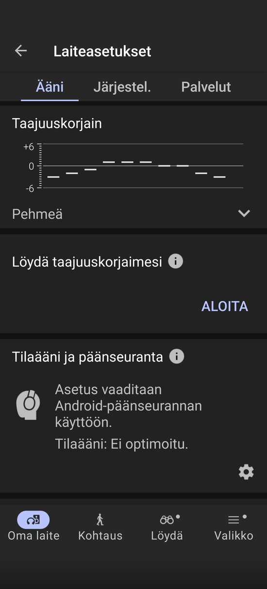 Taajuuskorjaimen säädöt