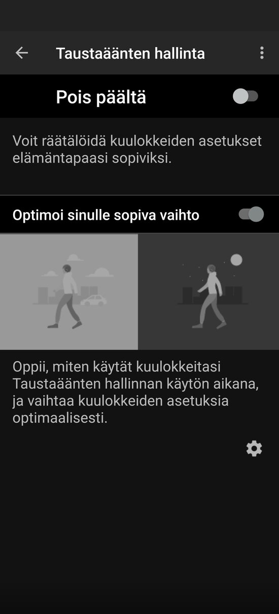 Taustaäänten hallinnan säädöt