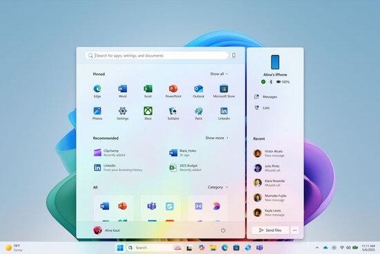 Uusittu Windows 11:n aloitusvalikko