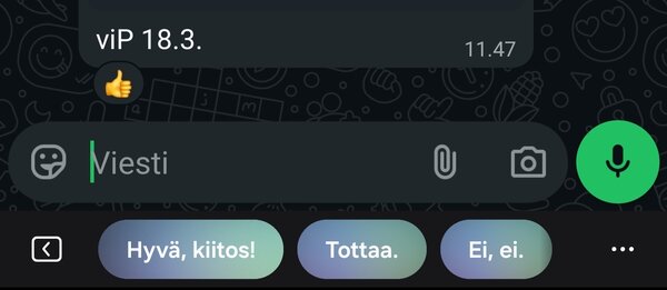 Tekoälyn tarjoamia vastausvaihtoehtoja
