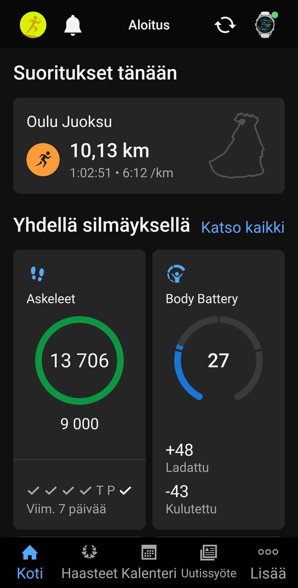 Garmin Connectin pnkym 1/3