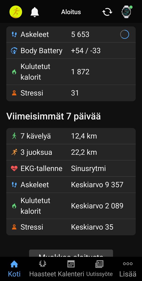 Garmin Connectin pnkym 3/3