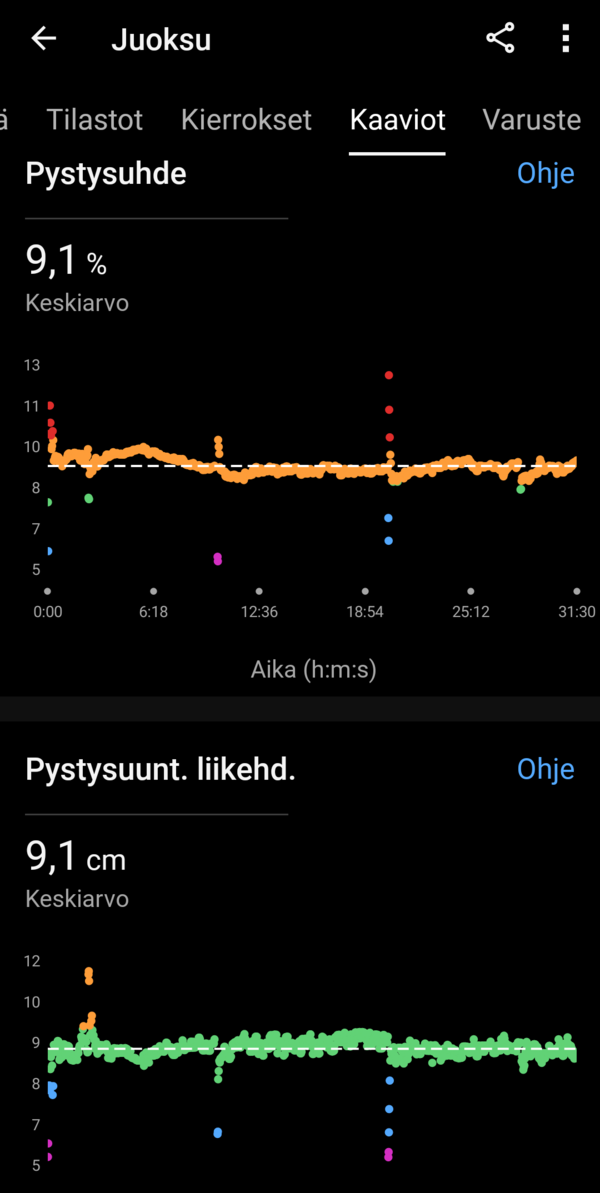 Yhden juoksulenkin statistiikkaa, ruutukaappaus 11