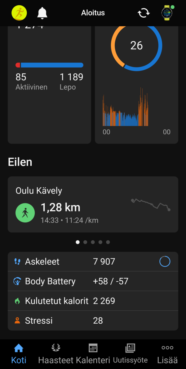 Garmin Connectin pnkym, 3/3