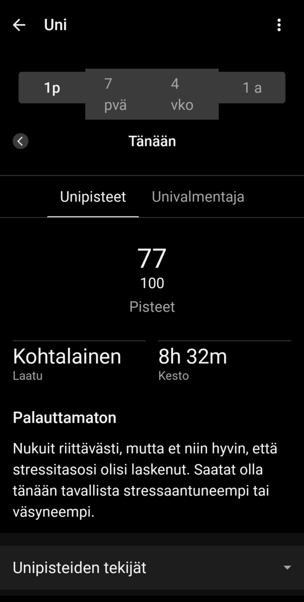 Unesta kertty dataa, ruutukaappaus 1