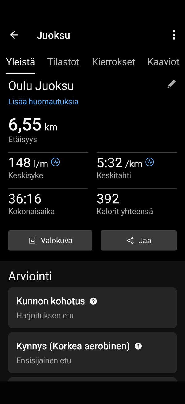 Juoksulenkin datat 1/19