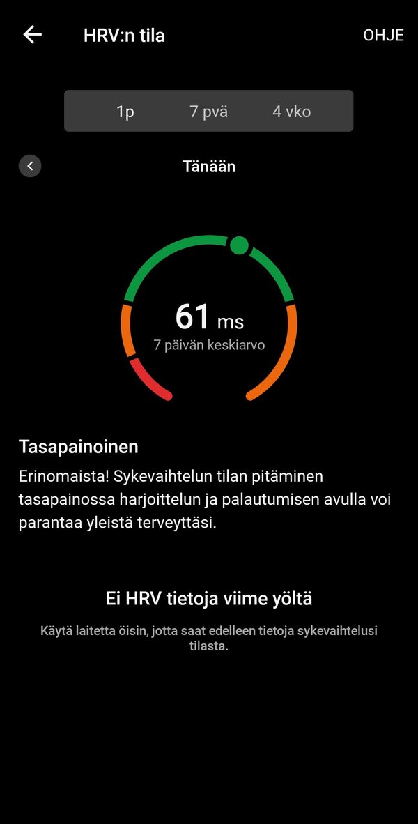 HRV:n tila