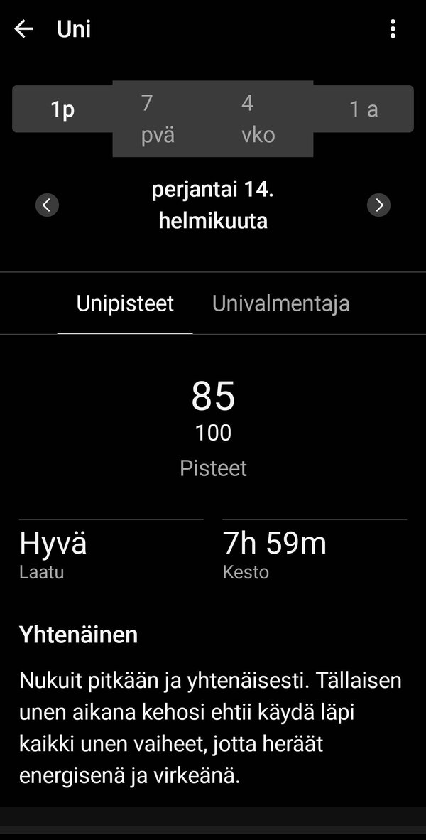 Garminin kerm unidataa yhdelt ylt 1/5