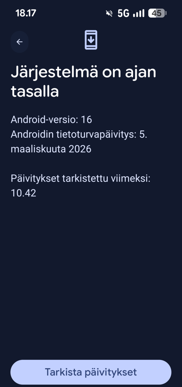 Pixel 10a - j�rjestelm�n asetukset