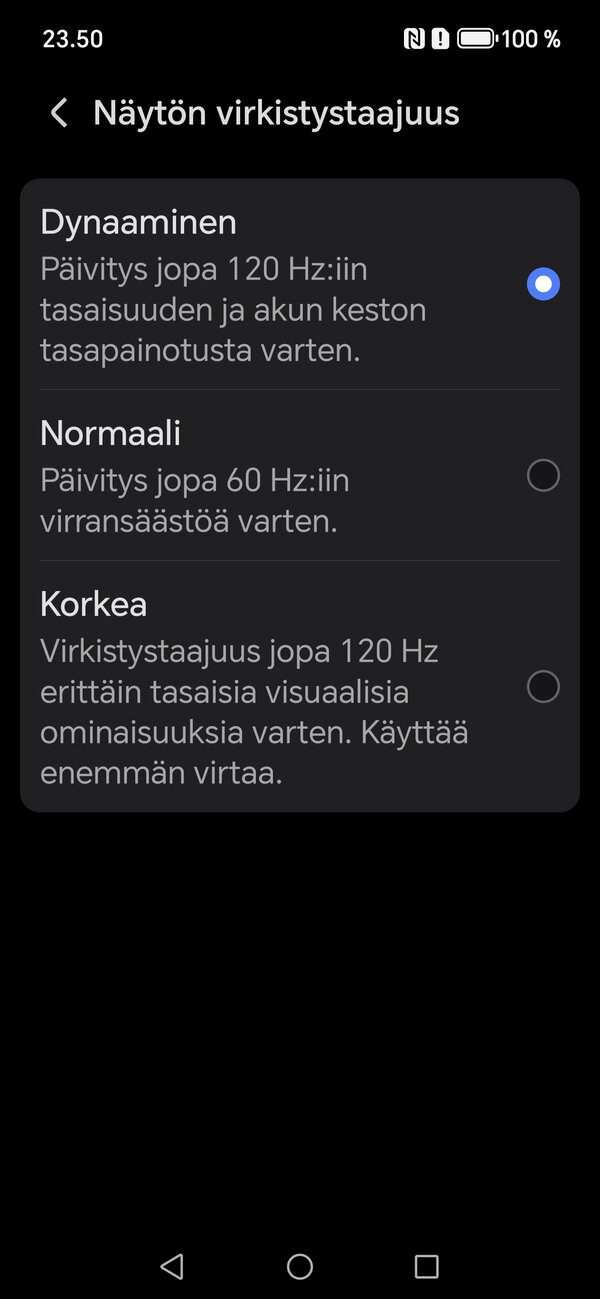 Virkistystaajuuden valinta