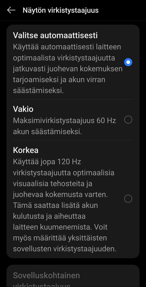 OnePlus 13R, nytn virkistystaajuuden sdt