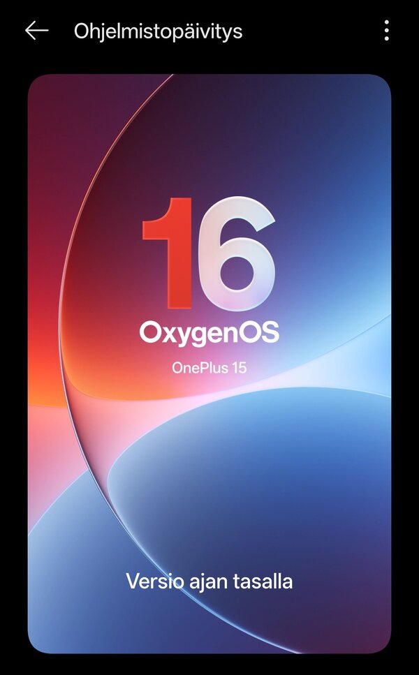 OnePlus 15:n kyttjrjestelmn tiedot, kytss Android 16