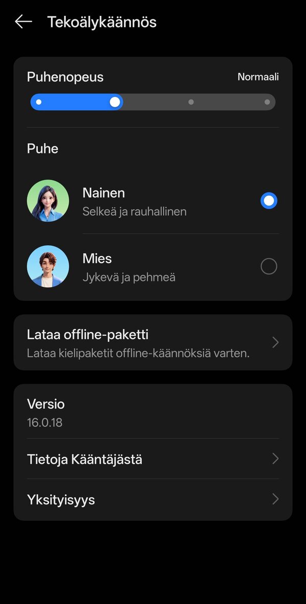 Tekoälyllä toimiva käännöstoiminto