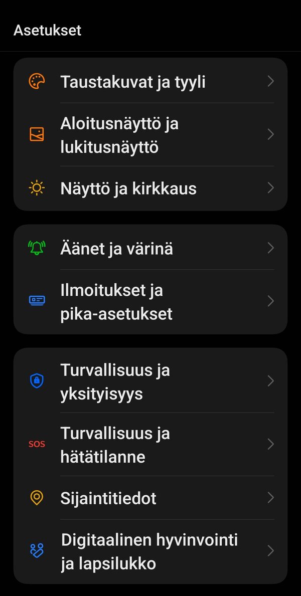 Puhelimen asetukset 2/2