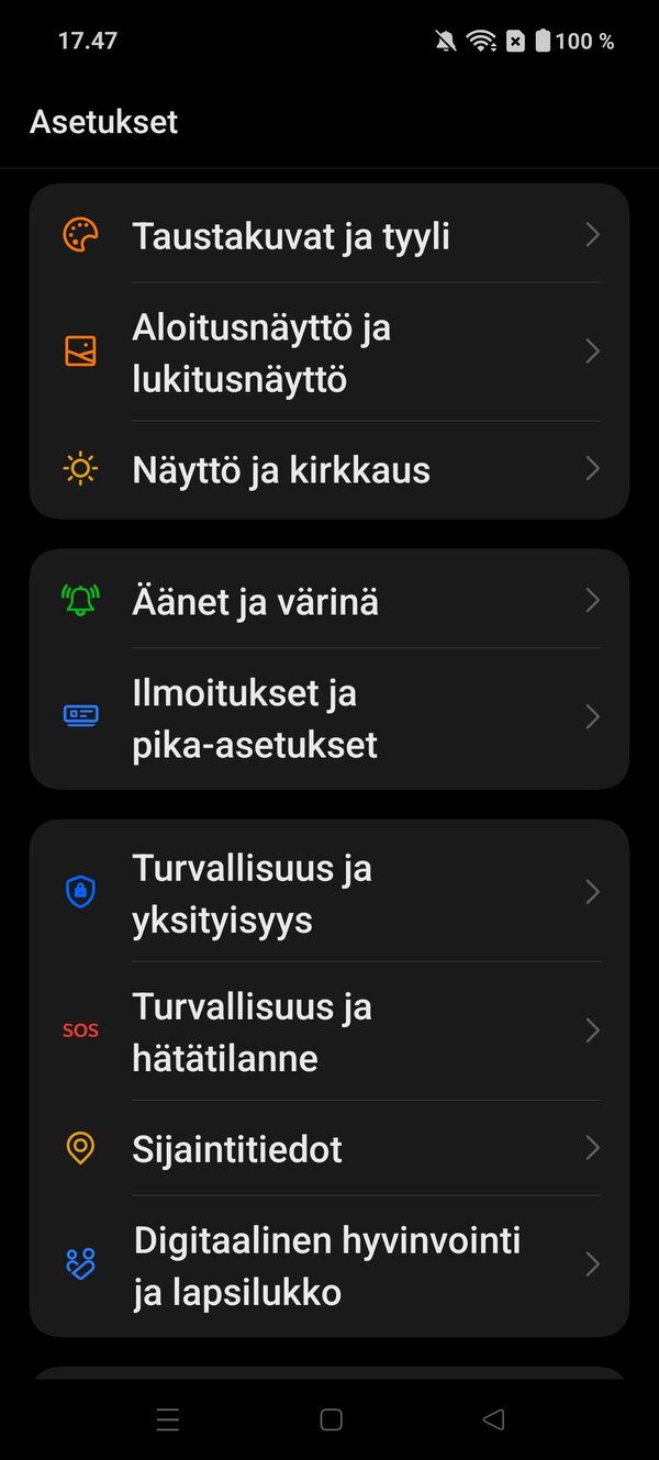 Puhelimen asetuksia