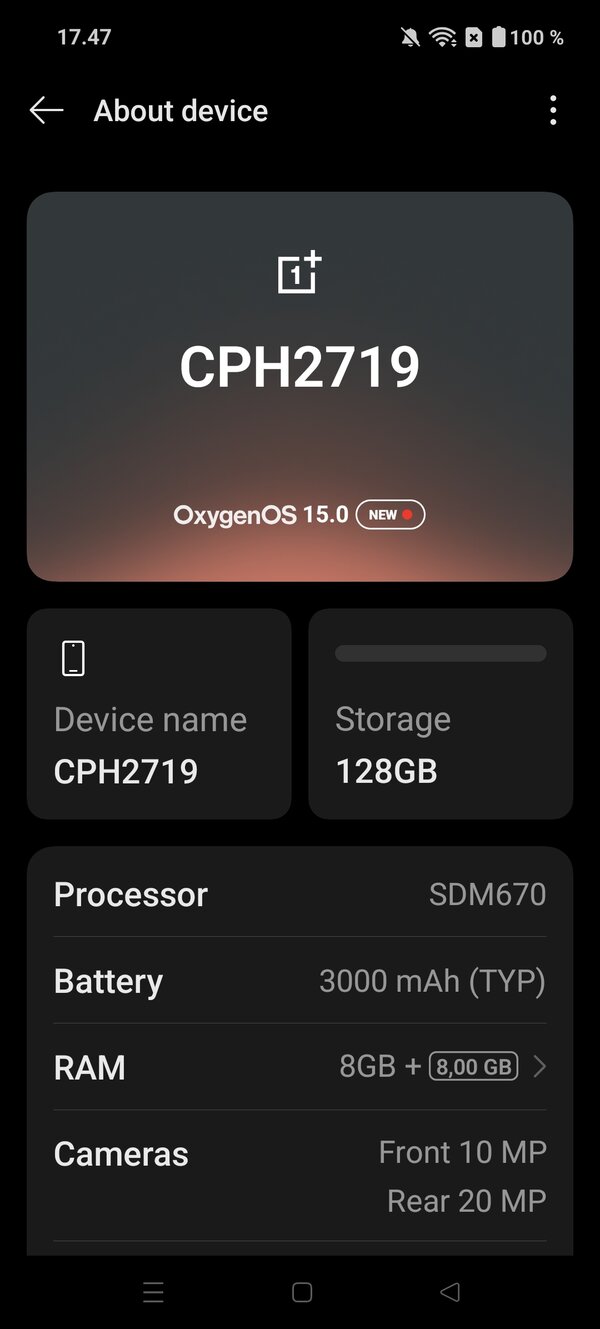 OnePlus Nord CE5, jrjestelmn tiedot