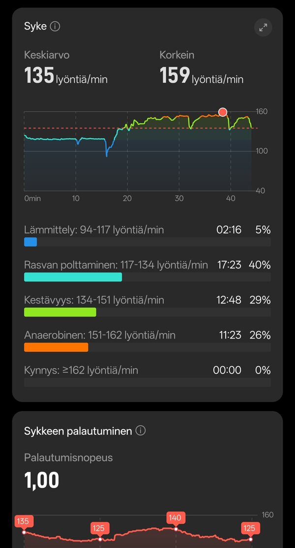 Juoksutreenin tiedot 4/6