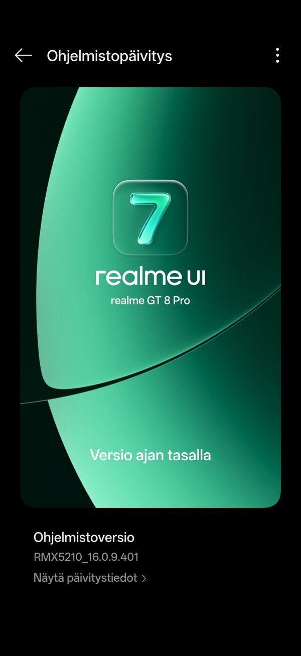 Realme GT 8 Pro, Android 16, RealmeUI 7