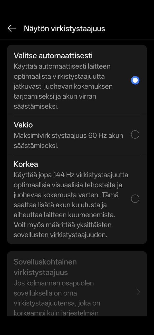 Virkistystaajuuden valinta