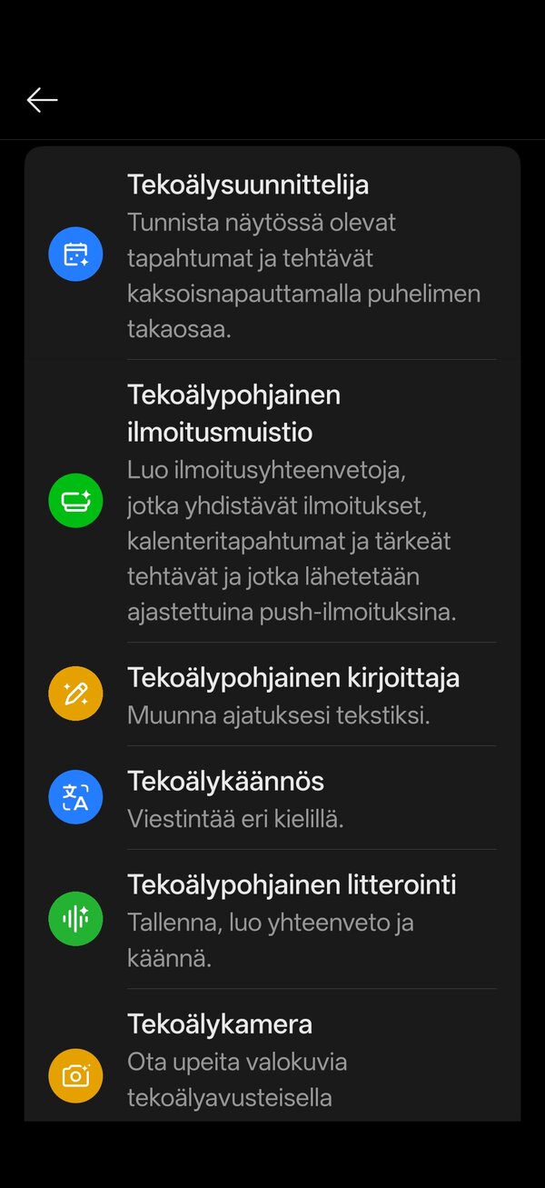 Realmen tekoälytoimintoja