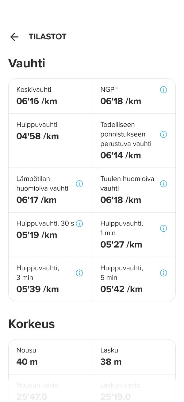 Suunto Vertical 2:lla tallennetun juoksulenkin dataa 5/8