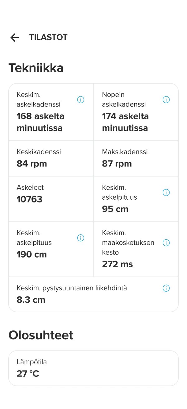 Suunto Vertical 2:lla tallennetun juoksulenkin dataa 8/8