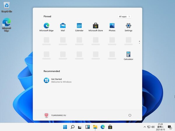 Windows 11 start menu