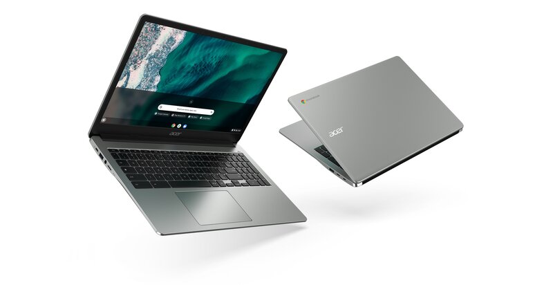 Acer Chromebook 315 edestä ja takaa avattuna