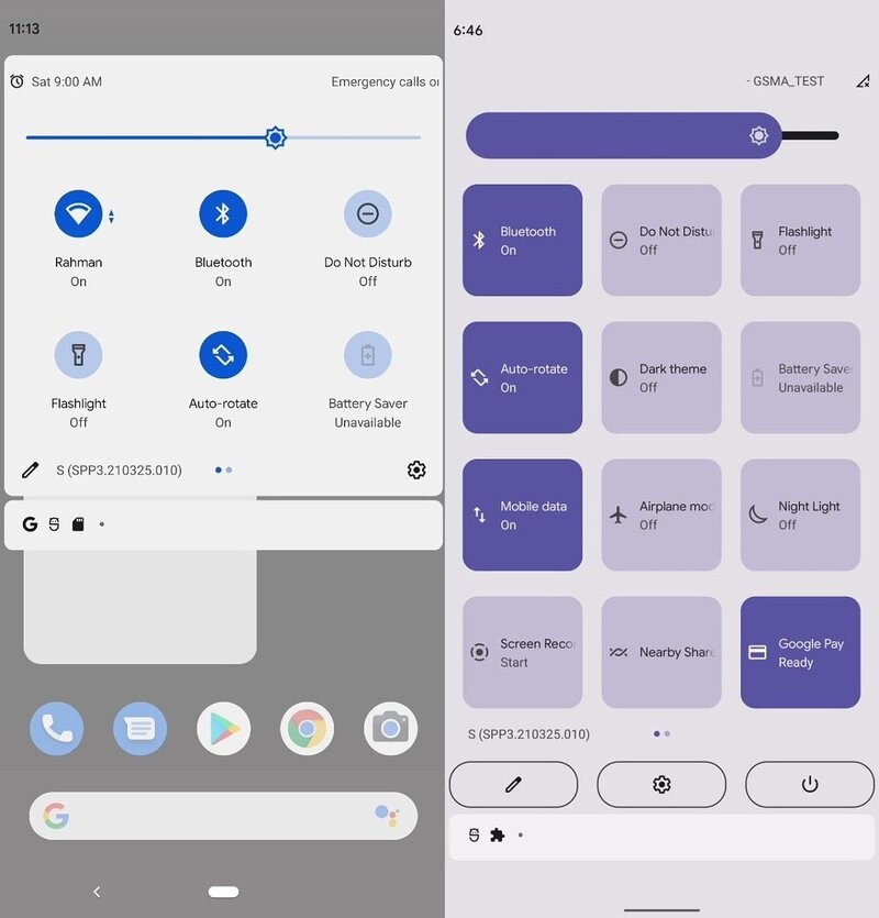 Android 12 uusistaa pikavalikko merkittävästi isommilla painikkeilla