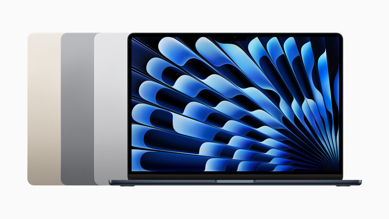 eri väreissä olevia 15-tuumaisia MacBook Air kannettavia
