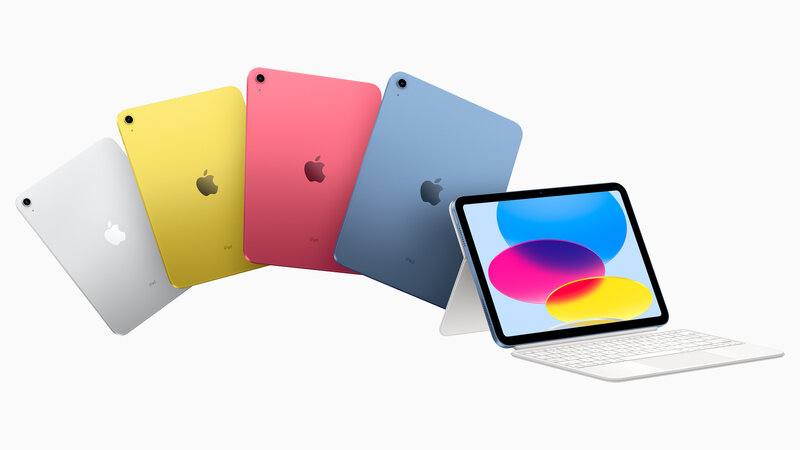 10. sukupolven iPad neljässä eri värissä