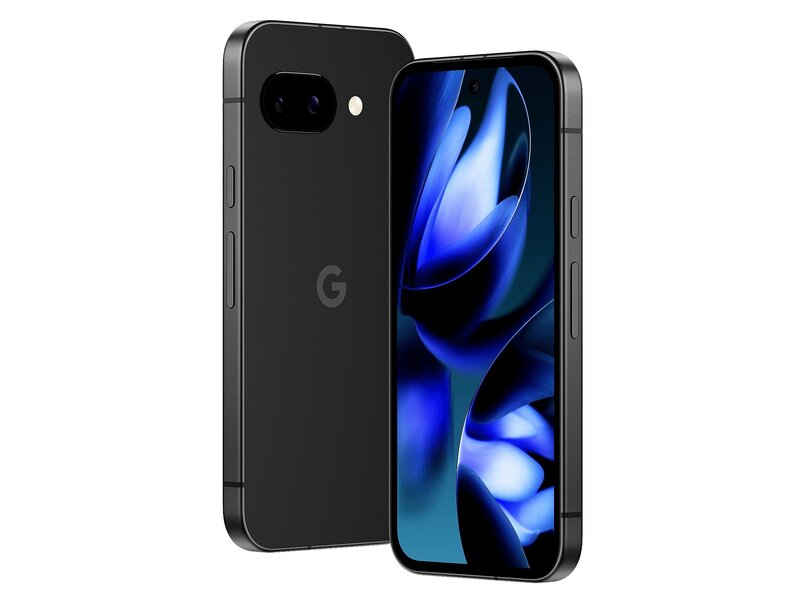 Musta Google Pixel 9a puhelin edest ja takaa